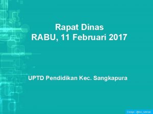 Rapat Dinas RABU 11 Februari 2017 UPTD Pendidikan