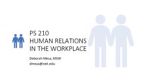 PS 210 HUMAN RELATIONS IN THE WORKPLACE Deborah
