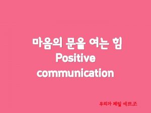 CHAPTER Positive Communication CON 01 CON 01 CON