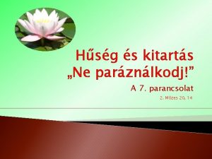 Hsg s kitarts Ne parznlkodj A 7 parancsolat