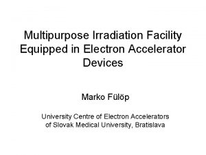 Multipurpose Irradiation Facility Equipped in Electron Accelerator Devices