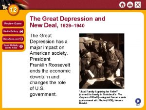 The Great Depression and New Deal 1929 1940