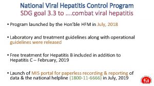 National Viral Hepatitis Control Program SDG goal 3