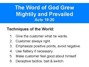 The Word of God Grew Mightily and Prevailed