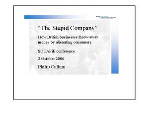 The Stupid Company How British businesses throw away