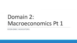 Domain 2 Macroeconomics Pt 1 ECONOMIC INDICATORS SSEMA