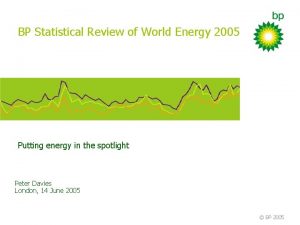 BP Statistical Review of World Energy 2005 Putting