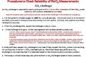 Procedures to Check Reliability of Pbt O 2