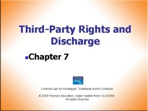 ThirdParty Rights and Discharge n Chapter 7 Contract