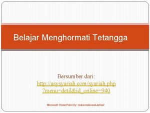 Belajar Menghormati Tetangga Bersumber dari http asysyariah comsyariah