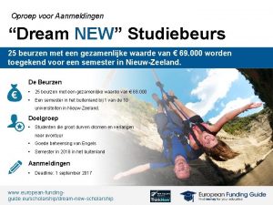 Oproep voor Aanmeldingen Dream NEW Studiebeurs 25 beurzen