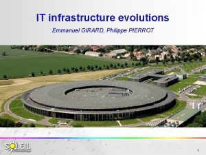 IT infrastructure evolutions Emmanuel GIRARD Philippe PIERROT 1