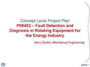 Concept Level Project Plan P 08452 Fault Detection