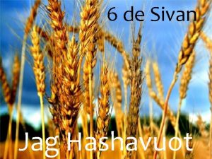 6 de Sivan Jag Hashavuot Qu es Shavuot