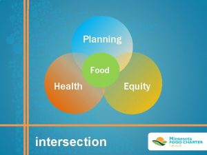 Planning Food Health intersection Equity Health and Resilience