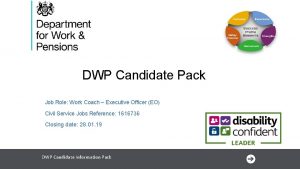 DWP Candidate Pack Job Role Work Coach Executive