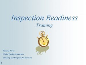Inspection Readiness Training Victoria Niven Global Quality Operations