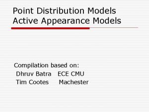 Point Distribution Models Active Appearance Models Compilation based
