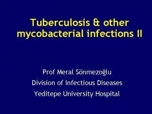 Tuberculosis other mycobacterial infections II Prof Meral Snmezolu