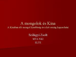 A mongolok s Kna A Knban l mongol