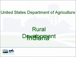 United States Department of Agriculture Rural Development Indiana
