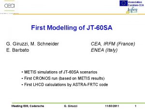 Association EuratomCEA First Modelling of JT60 SA G
