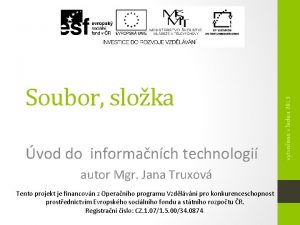 vod do informanch technologi autor Mgr Jana Truxov