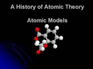 A History of Atomic Theory Atomic Models What