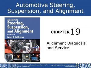 Automotive Steering Suspension and Alignment CHAPTER 19 Alignment