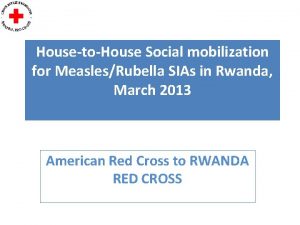 HousetoHouse Social mobilization for MeaslesRubella SIAs in Rwanda