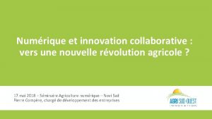 Numrique et innovation collaborative vers une nouvelle rvolution