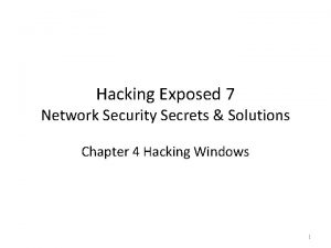 Hacking Exposed 7 Network Security Secrets Solutions Chapter