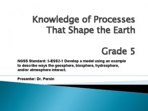 Knowledge of Processes That Shape the Earth Grade