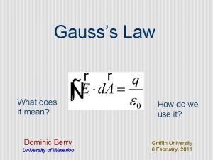 Gausss Law What does it mean Dominic Berry