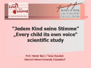 Jedem Kind seine Stimme Every child its own