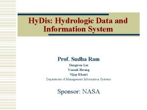 Hy Dis Hydrologic Data and Information System Prof