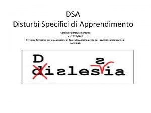 DSA Disturbi Specifici di Apprendimento Corsista Giardullo Concetta