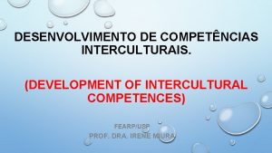 DESENVOLVIMENTO DE COMPETNCIAS INTERCULTURAIS DEVELOPMENT OF INTERCULTURAL COMPETENCES