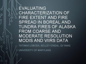 EVALUATING CHARACTERIZATION OF FIRE EXTENT AND FIRE SPREAD