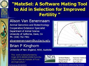Mate Sel A Software Mating Tool to Aid