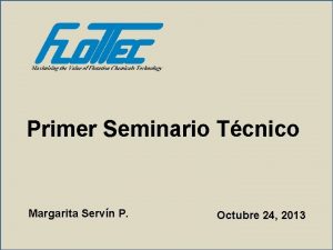 Primer Seminario Tcnico Margarita Servn P Octubre 24