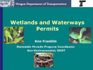Wetlands and Waterways Permits Ken Franklin Statewide Permits