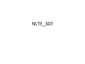 NLTE307 Subroutine opac Opac calculate standard and background