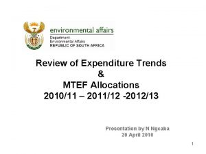 Review of Expenditure Trends MTEF Allocations 201011 201112