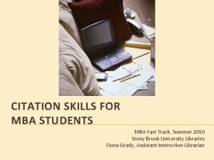 CITATION SKILLS FOR MBA STUDENTS MBA Fast Track