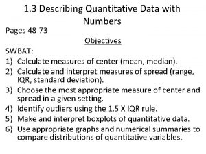 1 3 Describing Quantitative Data with Numbers Pages