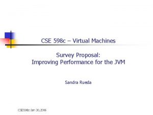 CSE 598 c Virtual Machines Survey Proposal Improving
