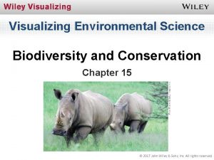 Visualizing Environmental Science Biodiversity and Conservation Chapter 15