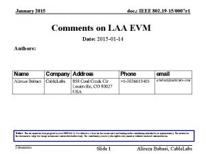 January 2015 doc IEEE 802 19 150007 r