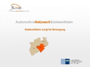 Automotive Netzwerk Sdwestfalen sorgt fr Bewegung Sdwestfalen Besteht